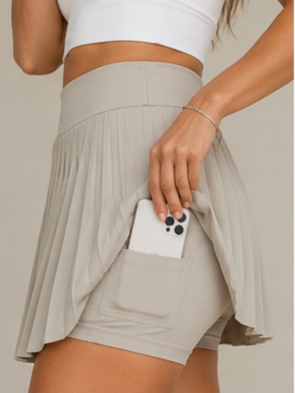 Women’s Pleated Tennis Skort with Built-In Shorts & Side Pocket - Picture 4 of 7